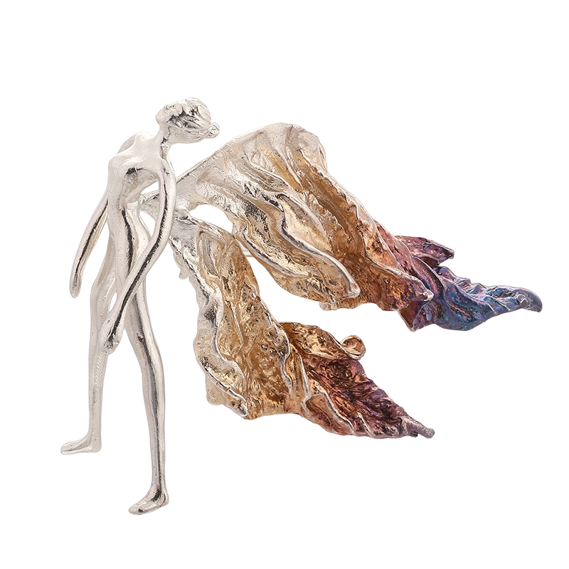 C00611 925 스털링 실버 천사 핸드메이드 브로치