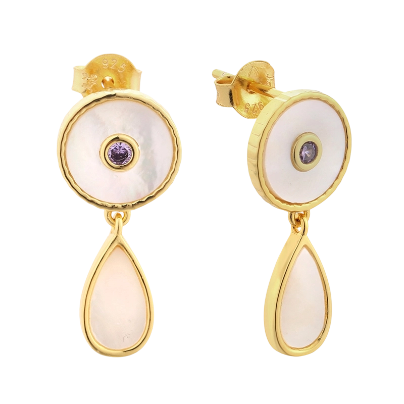 E08211 925 스털링 실버 자개 귀걸이