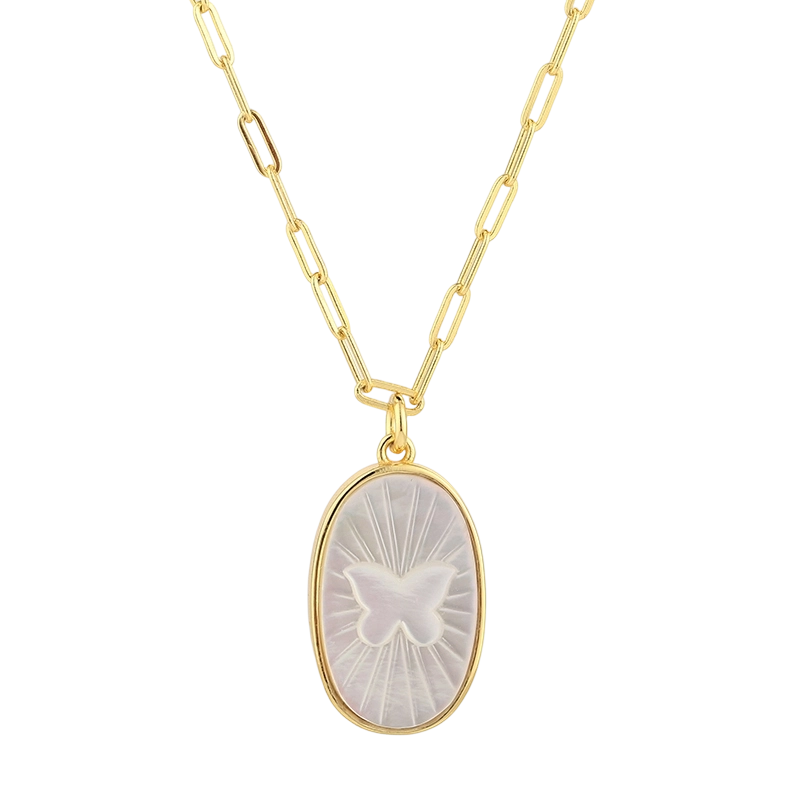 PLN03268 925 스털링 실버 자개 목걸이