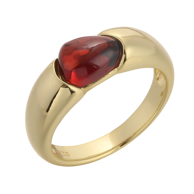 R04182A 925 스털링 실버 가넷 반지