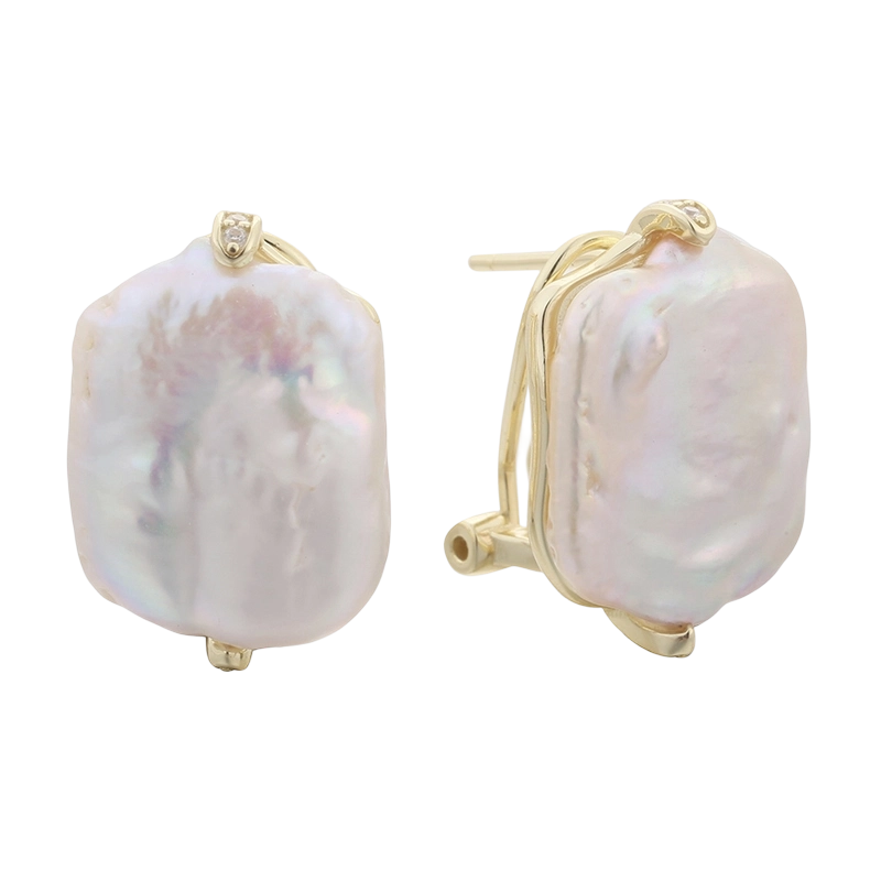 PLE07831 925 스털링 실버 바로크 진주 귀걸이